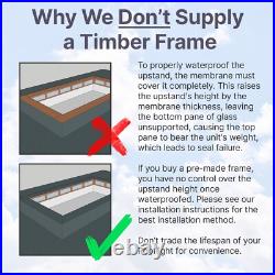 Roof Window Skylight Lantern Flat Roof Self Clean Triple-Glazed