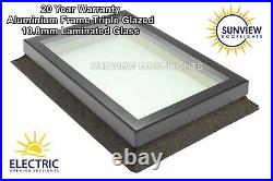 Roof Window Skylight Rooflight Aluminium Triple Glazed Laminated Glass 1000x1000