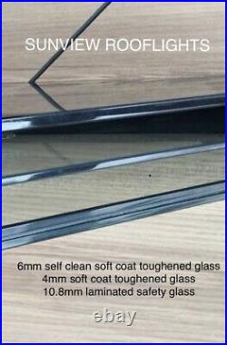 Roof Window Skylight Rooflight Aluminium Triple Glazed Laminated Glass 1000x1000