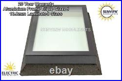Roof Window Skylight Rooflight Aluminium Triple Glazed Laminated Glass 1200x1200