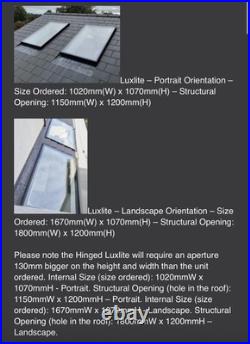 Roof WindowithSkylight. Opening. Aluminium Frame. Double glazed. 1020x1070mm