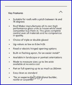 Roof WindowithSkylight. Opening. Aluminium Frame. Double glazed. 1020x1070mm