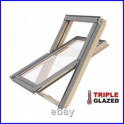 Rooflite Triple Glazed Pine Centre Pivot Roof Window Loft Skylight Rooflight