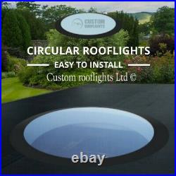 Round Skylight circular rooflight flat glass roof window Triple Glazed