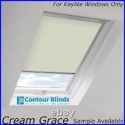 SKYE BLACKOUT ROOF BLIND WITH WHITE FRAMES FOR KEYLITE P04A For nicch 739131