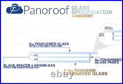 SKYLIGHT ROOF WINDOW TRIPLE GLAZED CLEAR SELF CLEANING GLASS 1500x2000mm