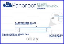 SKYLIGHT ROOF WINDOW TRIPLE GLAZED CLEAR SELF CLEANING GLASS 800mmx800mm