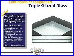 SKYLIGHT ROOF WINDOW TRIPLE GLAZED SELF CLEANING + EASY FIT KERB 1000X2500mm