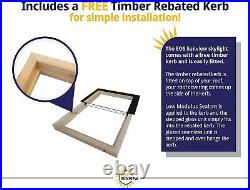 SKYLIGHT ROOF WINDOW TRIPLE GLAZED SELF CLEANING + EASY FIT KERB 600X2000mm