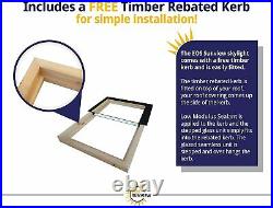SKYLIGHT ROOF WINDOW TRIPLE GLAZED SELF CLEANING + EASY FIT KERB 600mm x 600mm