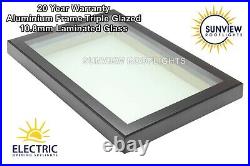 SKYLIGHT ROOFLIGHT WINDOW 800mm X 800mm ALI FRAME TRIPLE GLAZED 10.8mm LAMINATED