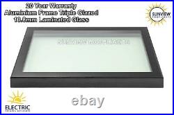 SKYLIGHT ROOFLIGHT WINDOW 800mm X 800mm ALI FRAME TRIPLE GLAZED 10.8mm LAMINATED