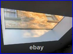 Skylight Flat Roof 1mx2m Black Clear Glass Double Glazed