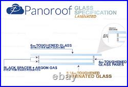 Skylight Flat Roof Rooflight Triple Glazed Self Clean Glass 1000 x 4000mm +Kerb