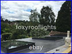 Skylight Flat Roof Rooflight Triple Glazed Self Clean Glass 1200mmx2400mm +Kerb