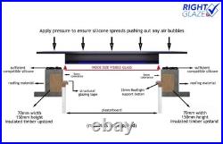 Skylight Roof Window BLUE GREY TINT Toughened Glass Flat Rooflight