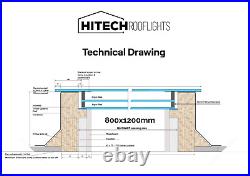 Skylight Rooflight Triple Glazed UK Made WARRANTY 1200mm x 1200mm