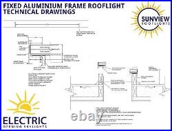 Skylight Rooflight Window 800 x 1800mm ALI FRAME TRIPLE GLAZED 10.8mm LAMINATED