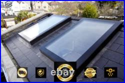 Skylight/Rooflight fixed, Frameless window? Riple glazed Flat/pitched roof glass