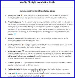 Skylight/Rooflight fixed, Frameless window? Riple glazed Flat/pitched roof glass