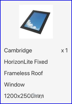 Skylights Fixed frameless Roof Windows 1209 x 2500mm
