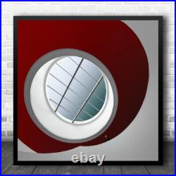 Spiral Staircase Architecture Ceiling Skylight Window Stairs Man Square Print