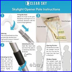 Telescopic Window Opener, 2m Compatible with Velux Skylight Roofs