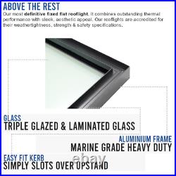 Triple-Glazed Laminated Aluminium Rooflight Skylight Window Glass 1000x2500mm