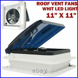 UKSHIP RV Caravan Roof window Vent Hatch Ventilation Exhaust Fan Skylight+LED