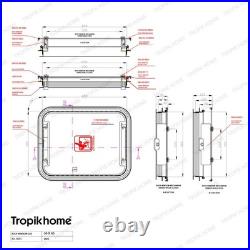 Universal Skylight Pop Up Roof Sunroof for Camper Van Boat Horsebox