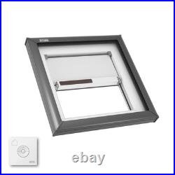 VELUX 22-1/2 in x 22-1/2 in Fixed Curb Mount Skylight WithSolar Powered Room Shade