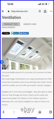 VELUX FCM 3434 Fixed Curb Mount Skylight Pine Frame Gray, Low-E, Flashing