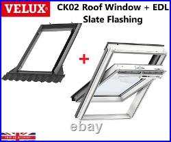 Velux CK02 GGL 2070 Roof Window & EDL Slate Flashing Kit Center Pivot Skylight