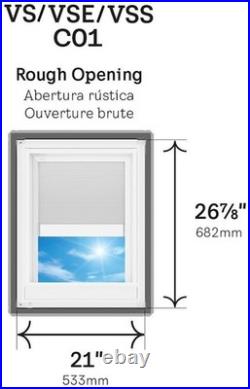 Velux VS C01 2004S VS Manual Venting Deck Mount Skylight Gray Frame / Clear