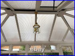 White UPVC Large Conservatory With French Doors 4x Windows & Roof Skylight