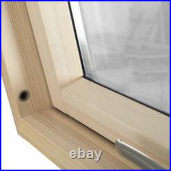 Wooden Timber Roof Window 47 x 78cm Double Glazed Centre Pivot Skylight Rooflite