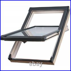 Wooden Timber Roof Window 47 x 98cm Double Glazed Centre Pivot Skylight Rooflite
