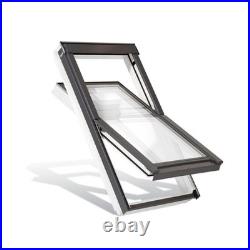 YARD LITE Roof Window Loft Skylight Grey/White UPVC Pivot Unvented + Flashing