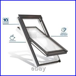 YARD LITE Roof Window Loft Skylight Grey/White UPVC Pivot Unvented + Flashing