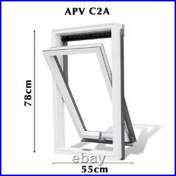 YARD LITE Window Roof Loft Skylight Grey/White UPVC Centre Pivot + Flashing