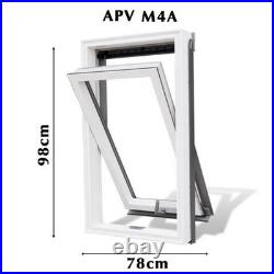 YARD LITE Window Roof Loft Skylight Grey/White UPVC Centre Pivot + Flashing