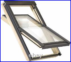 YARDLITE Roof Window Grey / Pine Wood Centre Pivot Loft Skylight Unvented
