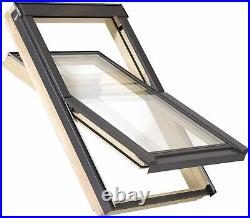 YARDLITE Roof Window Grey / Pine Wood Centre Pivot Loft Skylight Vented