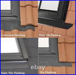 YARDLITE Roof Window Grey / White UPVC Centre Pivot Loft Skylight + Flashing
